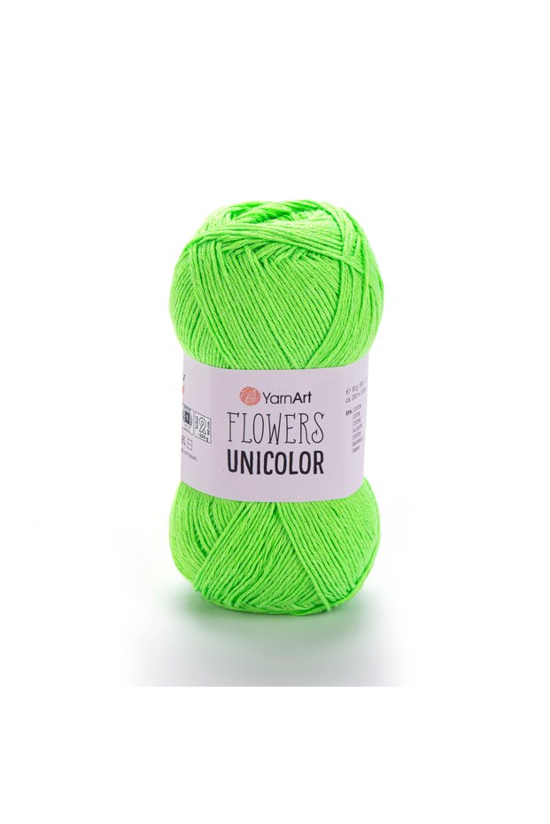 Flowers Unicolor 55% Cotton 45% Acrylic 50 Gr 200 m Fine Hand Knitting Yarn - 1 Piece