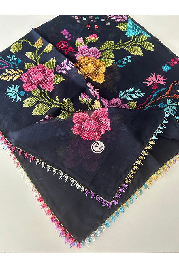 Handcrafted Needlepoint Embroidered Writing/Needlepoint/Needlepoint Yemeni/Handcrafted Cheesecloth/Hand Knitting