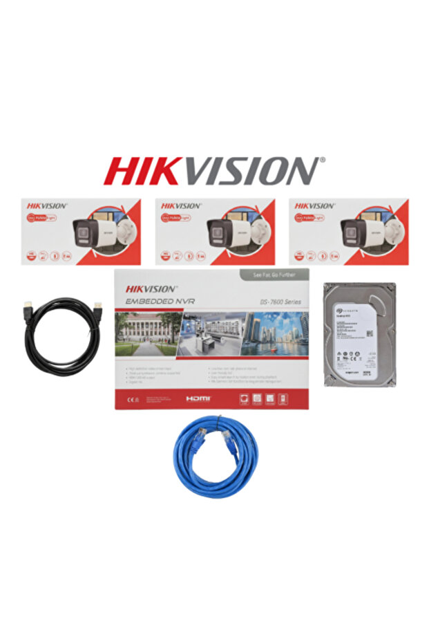 Hikvision Security Complete System High Quality Hikvision Cctv Camera Kit 6Mp 4Ch Security System Set - Night Vision - Waterproof - Ios & Android App
