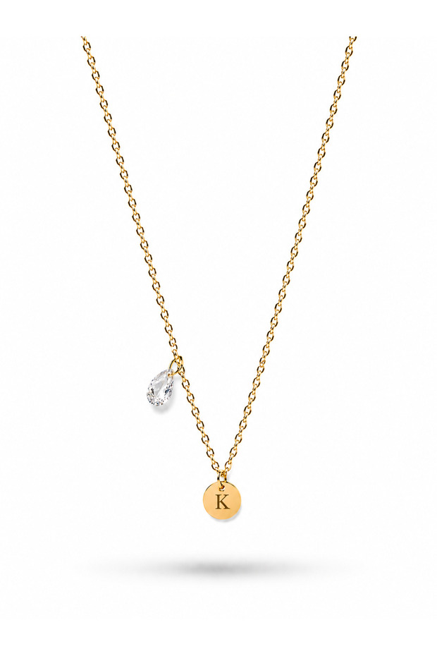 Stainless Steel Letter K Chubby Necklace