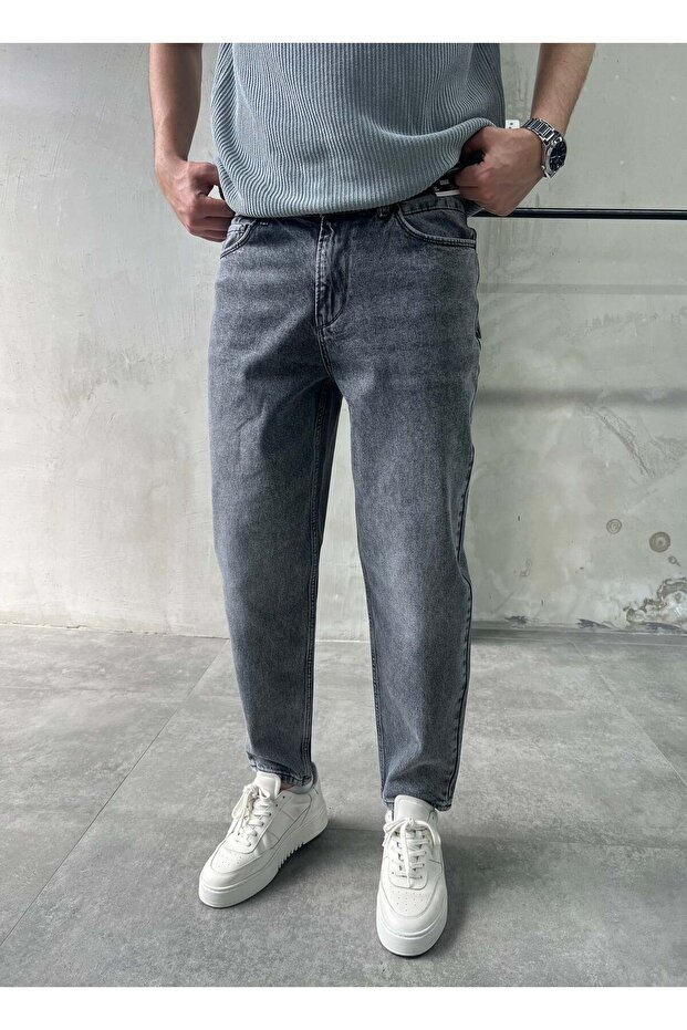 Comfortable Fit Gray Boyfriend Jean Pants