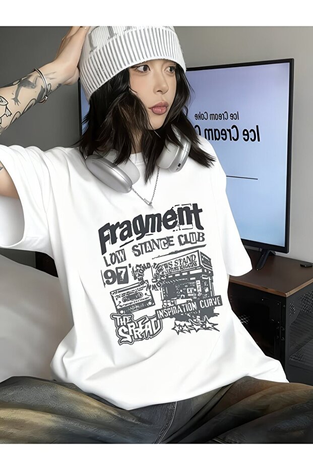 Fragment Retro Printed Unisex Oversize T-Shirt