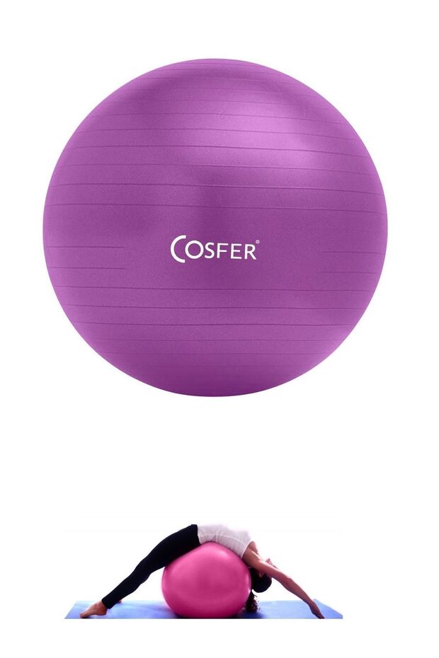 Purple Pilates Ball 55 Cm Large Size Gymnastics Exercise Pilates Ball