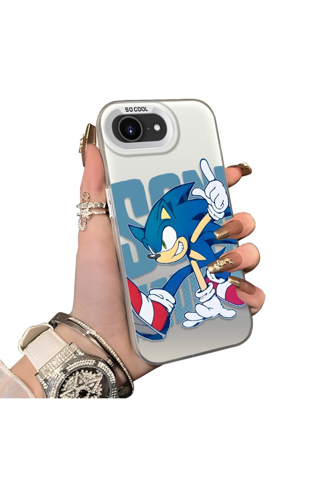 iPhone 17E Compatible Hard Acrylic Back Silicone Edge Lens Protection Case