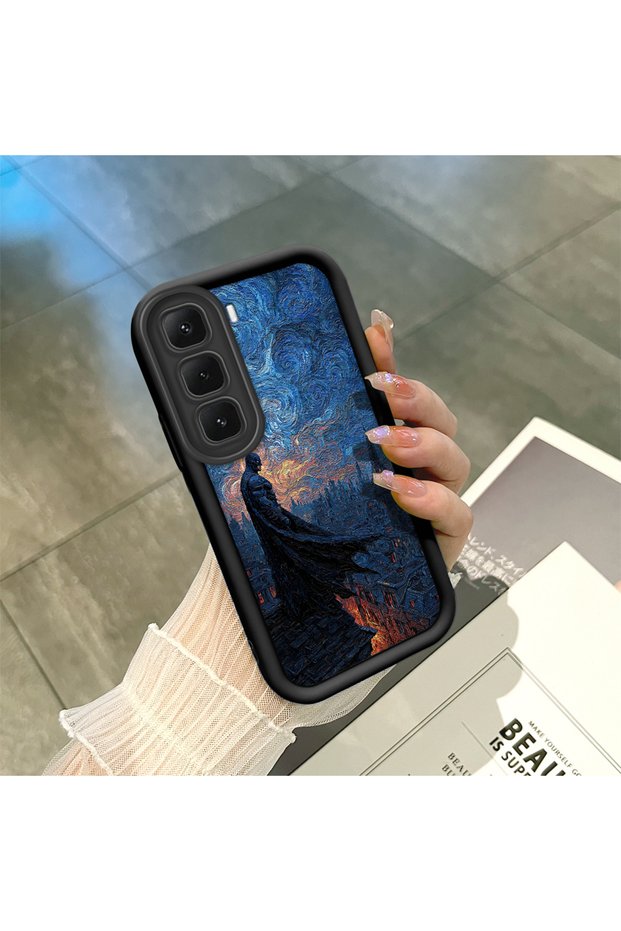 Infinix Hot 60I Compatible Black Silicone Case with Shockproof Camera Protection