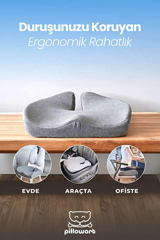 Visco Seating Ring Seat Cushion – & Tailbone Support Gray