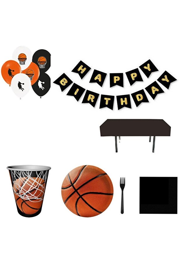Fanatic Basketball Birthday Decorations for 8 People-