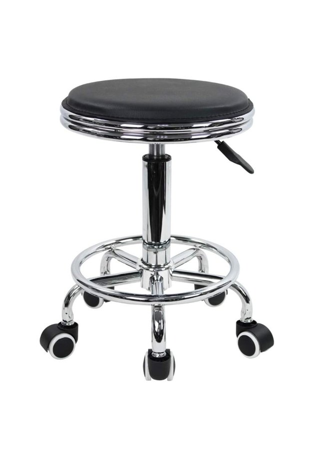 Bar Stool Chair with Steel Base | Adjustable Height Bar Chair Comfortable Footrest & 360° Swivel Chair