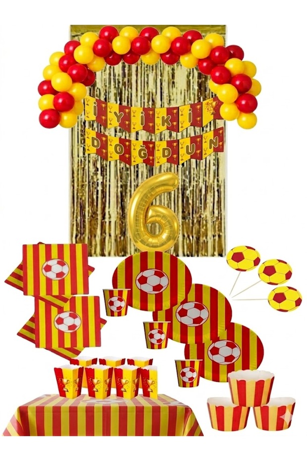 24 Person Yellow Red (Gs) Folioed Birthday Concept for 6-Year-Olds