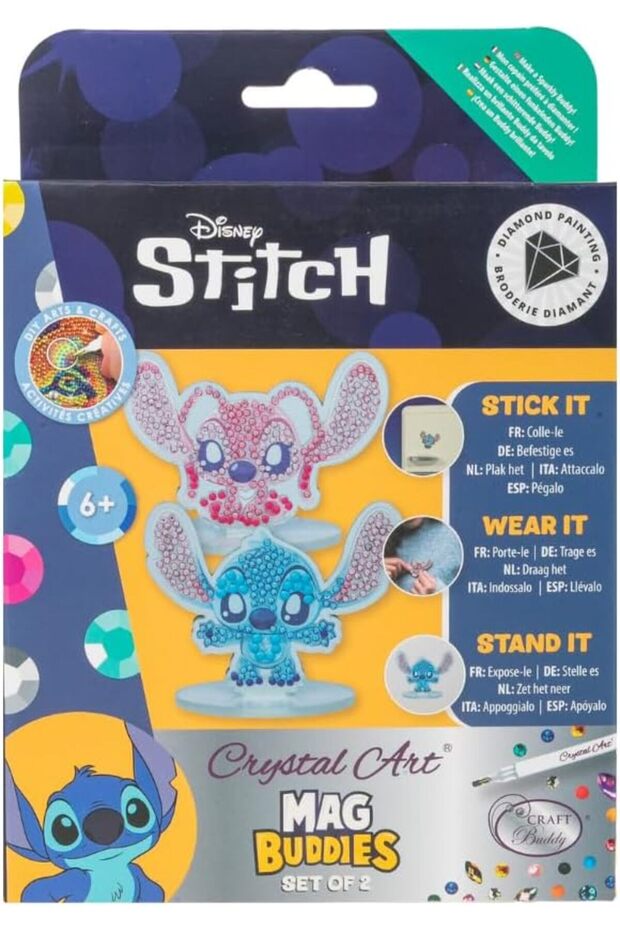 Crystal Art Mirror Mag Buddies Set of 2 - Comes With Bases for Display