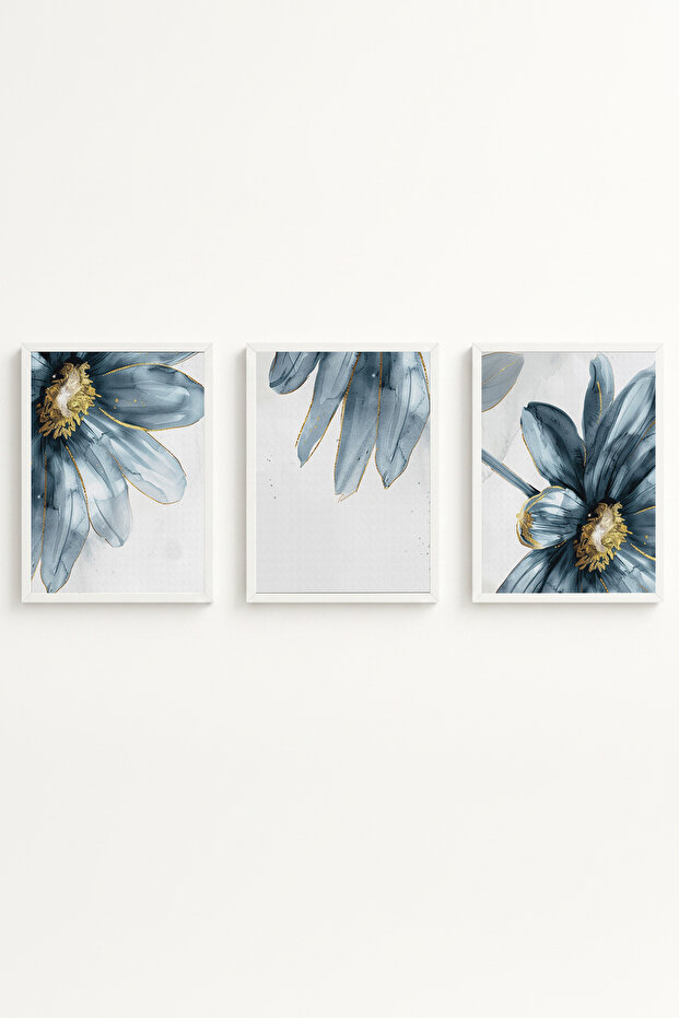 White Wooden Framed 3 Piece Set Painting Huhu473