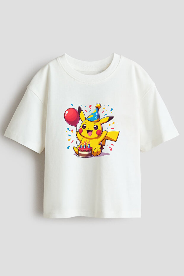 Birthday Concept Pokemon Pikachu Printed Children's T-Shirt
