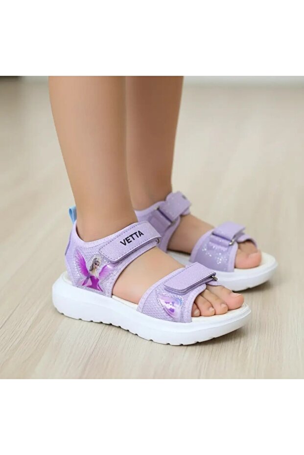 129 Girls' Lilac Comfortable Sandals