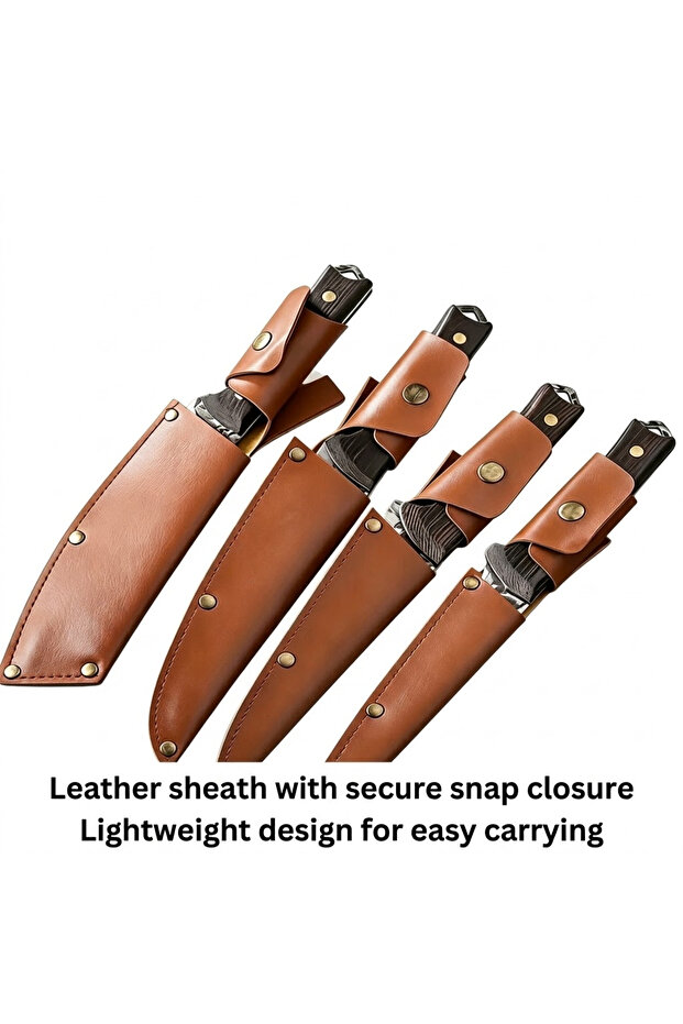4-Piece Kitchen Knife Set with Protective Sheaths, Sharp Blades for Meat, Vegetables and Fruit, Ergonomic Handle Chef Knives for Home Cooking, Culinary Enthusiasts and Professional Chefs