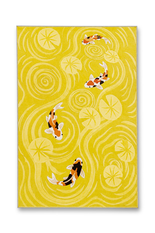 Sdt Fish Theme Patterned Modern Woven Base Decorative Carpet Mosso3473