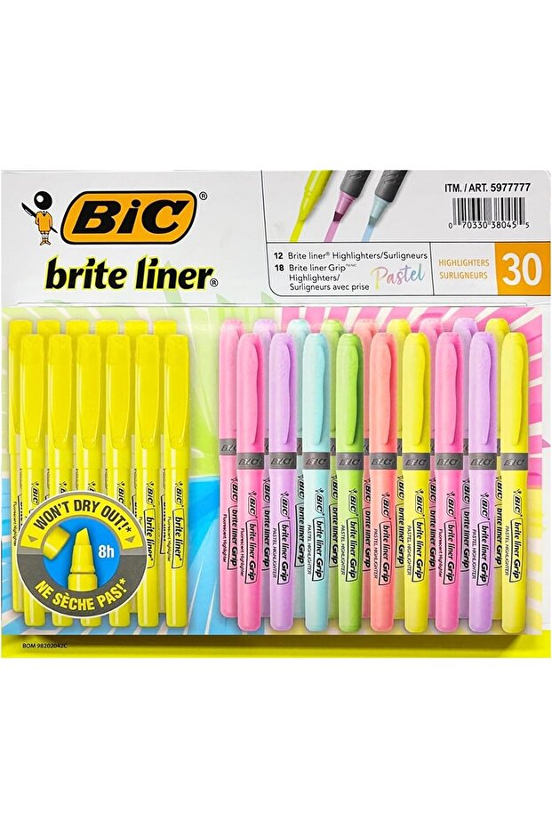 Brite Liner 30-Pack Highlighters with Chisel Tip