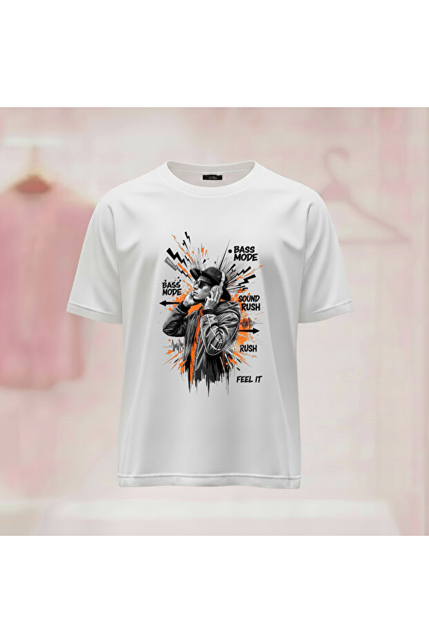 Printed Crew Neck Wide Fit Unisex Tshirt