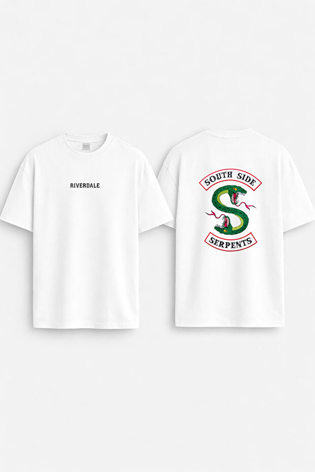 Riverdale Printed Crew Neck Oversize Black T-Shirt