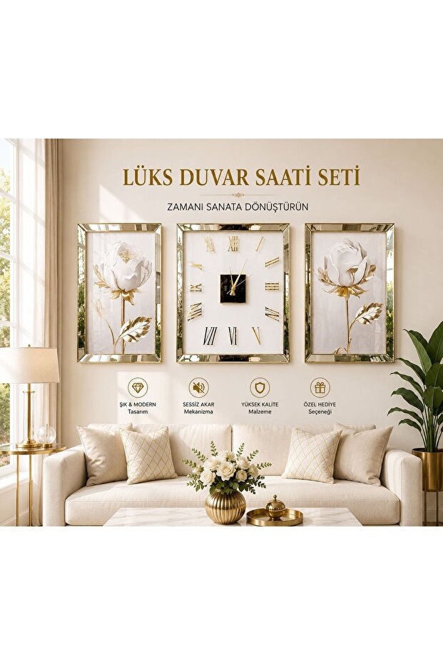 lüks duvar saati &tablo seti