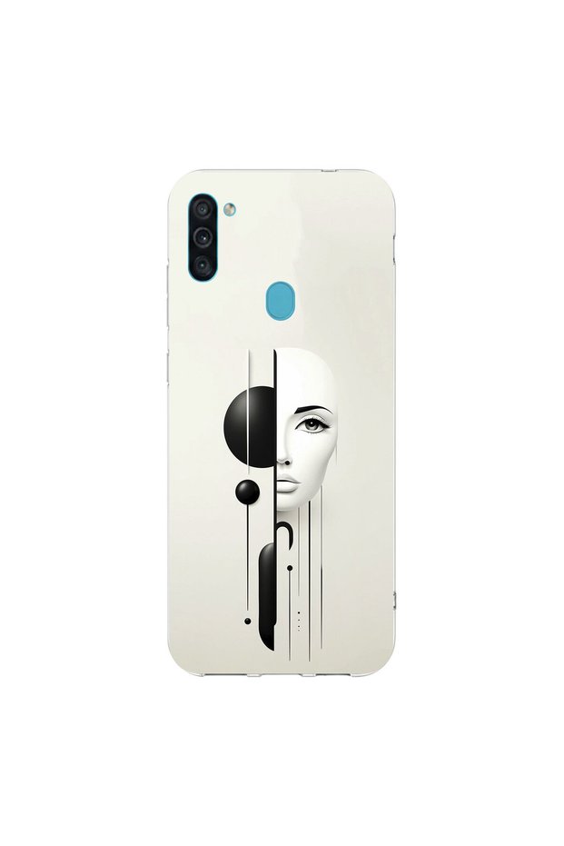 Samsung Galaxy M11 Compatible Aesthetic Face 2 Design Transparent Case