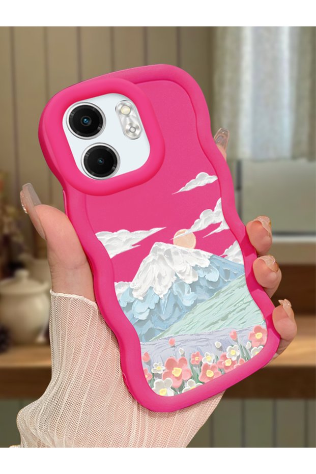 Infinix Smart 9 Compatible Case Camera Protector Red Silicone Couple Phone Case Landscape Pattern