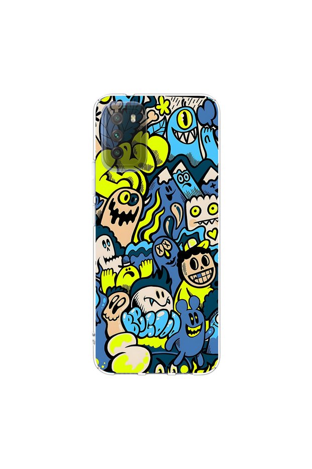 Poco M3 Compatible Graffiti 11 Design Transparent Case
