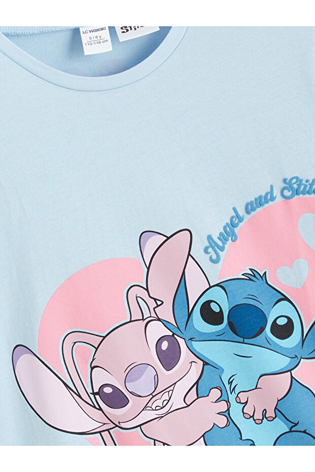 Lilo & Stitch Printed Girls' Combed Cotton T-Shirt