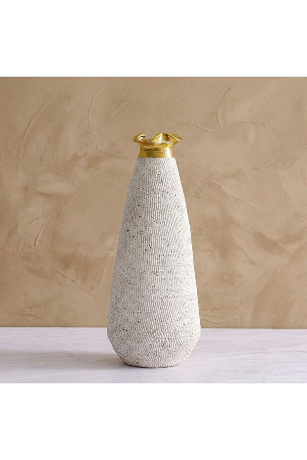 Aveline Ceramic Vase 18X18X42Cm Beige