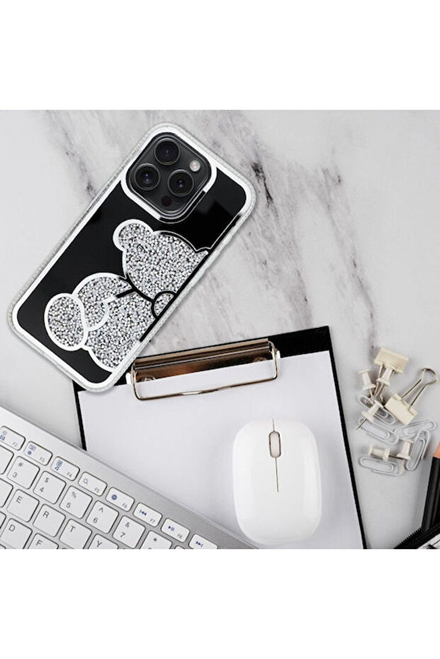 Teddy Bear Case Iphone 16 Pro Silver - 3