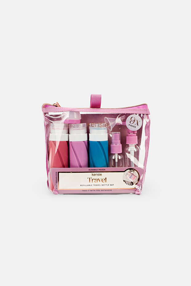 9 Pcs Refillable Travel Bottle Set