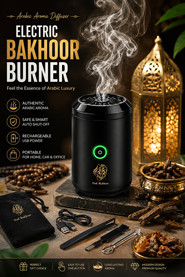 ناشر عطر بخور عربي كهربائي للمنزل والمكتب والسيارة