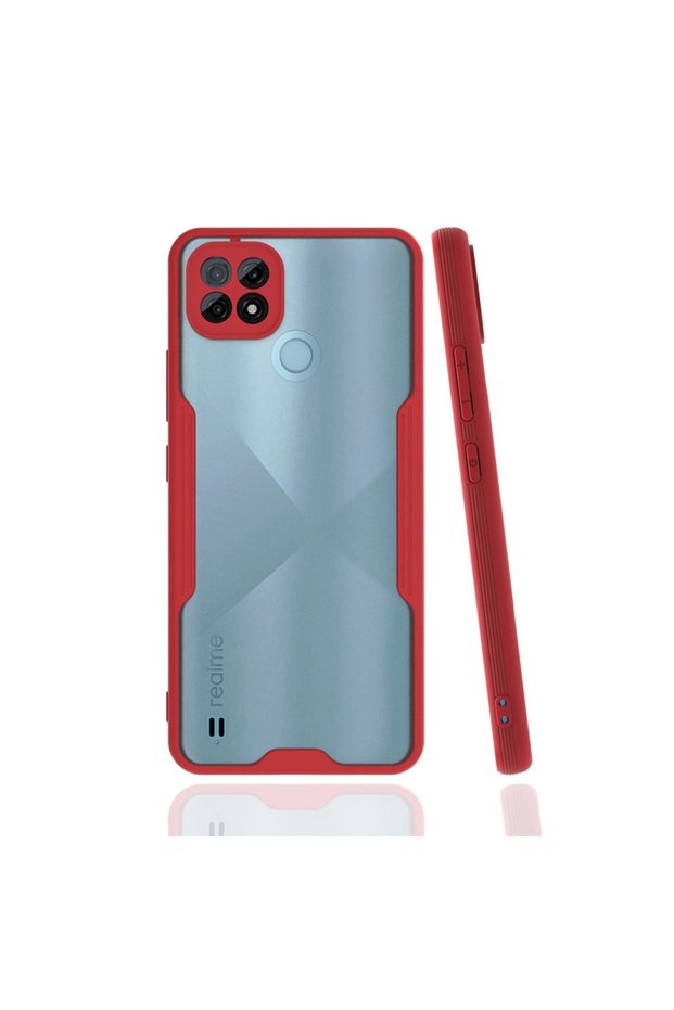 جراب Realme C21 سيليكون بلاتينيوم - أحمر