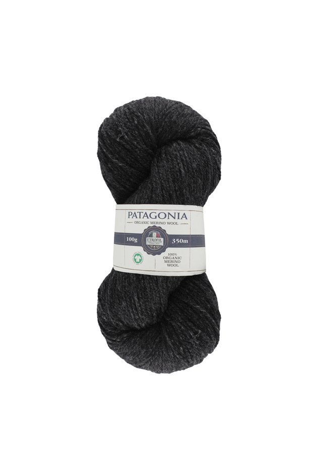 Patagonia Knitting Yarn Black 100% Organic Merino Wool 100g 350m (79155)