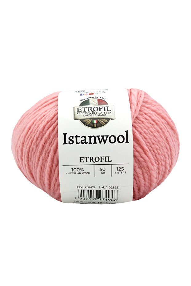 Istanwool Knitting Yarn Candy Pink 100% Turkish Wool 50g 125m (73428)