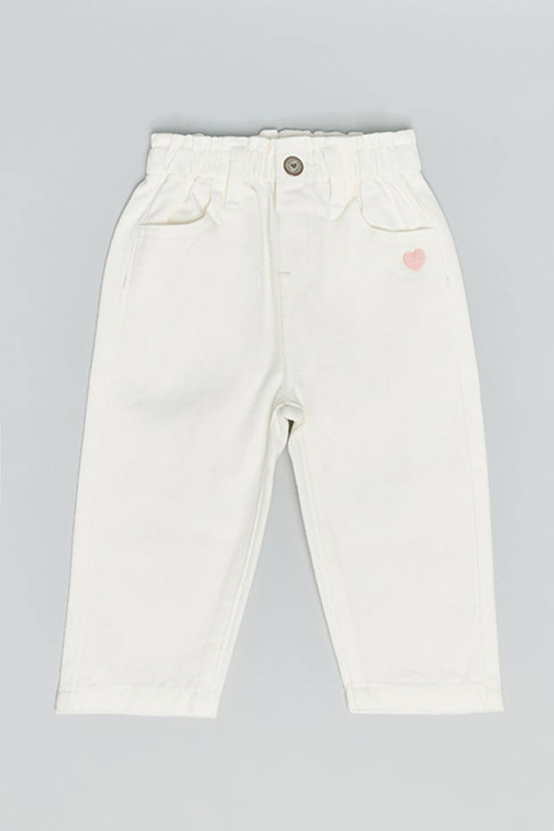 Solid Pants with Button Closure