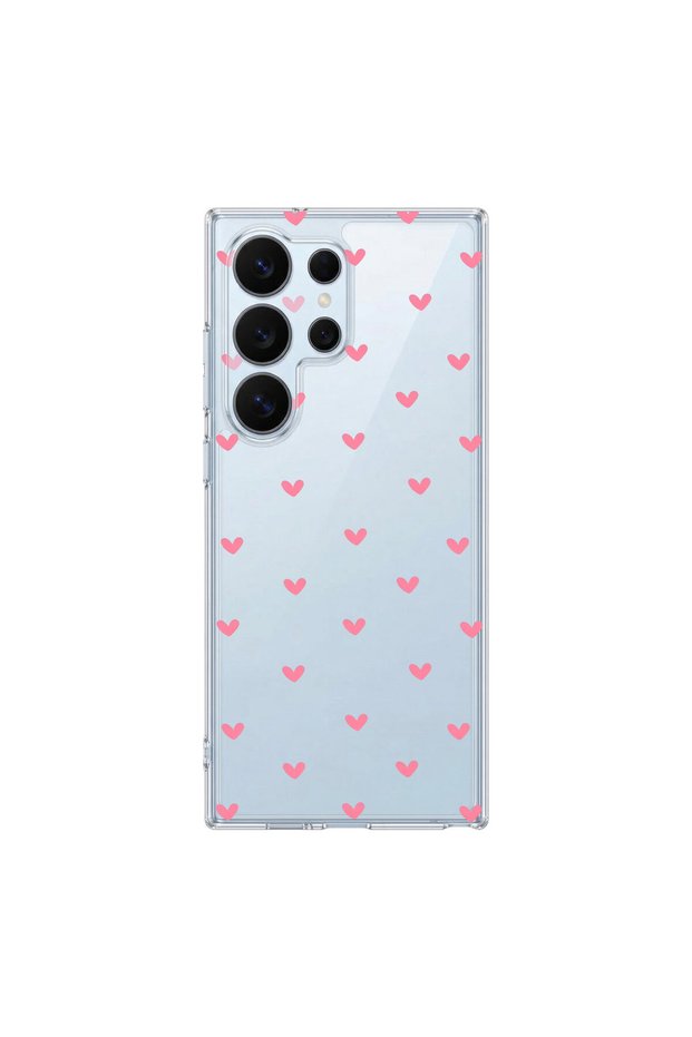 Samsung Galaxy S26 Ultra Compatible Heart 5 Design Transparent Case