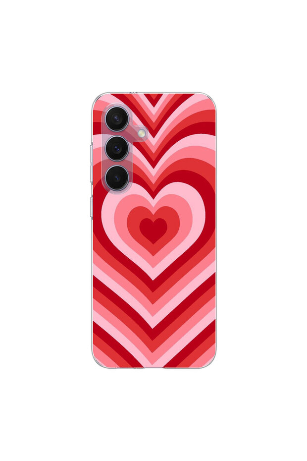 Samsung Galaxy S25 Compatible Heart 3 Design Transparent Case