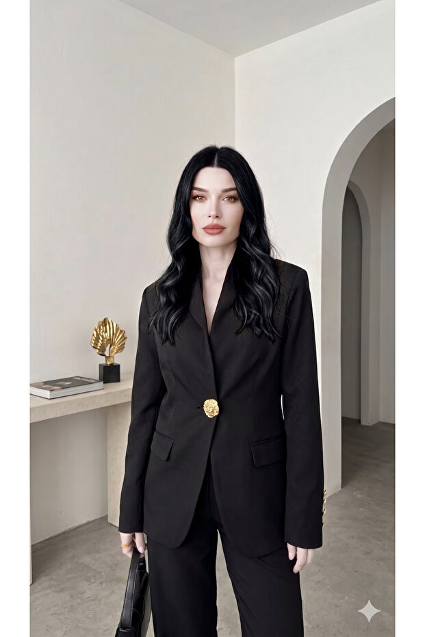Women's Blazer Jacket with Gold Buttons