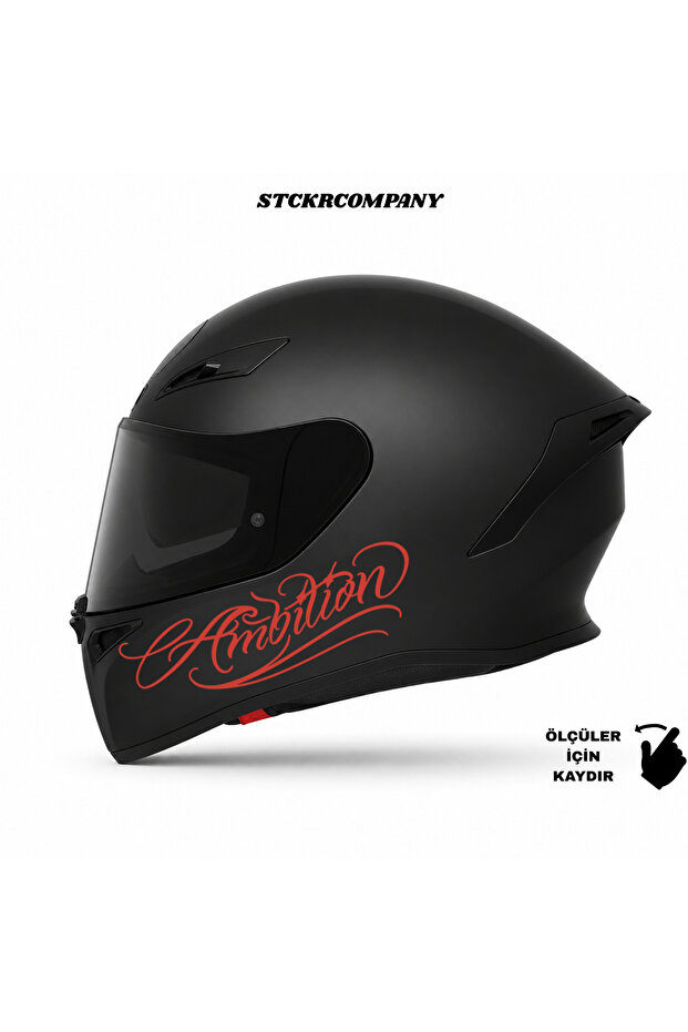 Ambition Text Sticker | Ambition Helmet Sticker | Helmet & Fairing Compatible Premium Sticker | Written Helmet Sticker