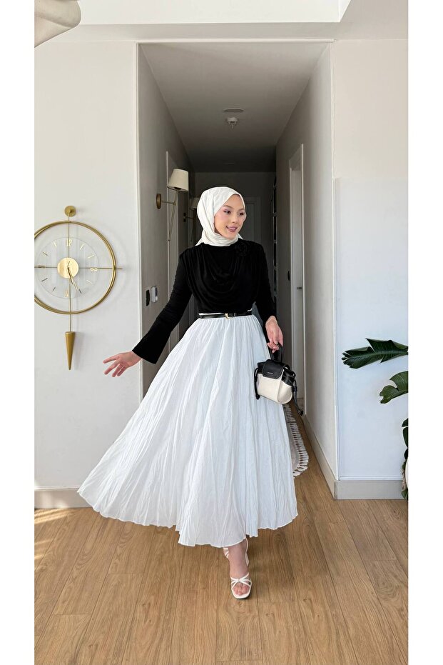 Voile Lined Crinkle Skirt