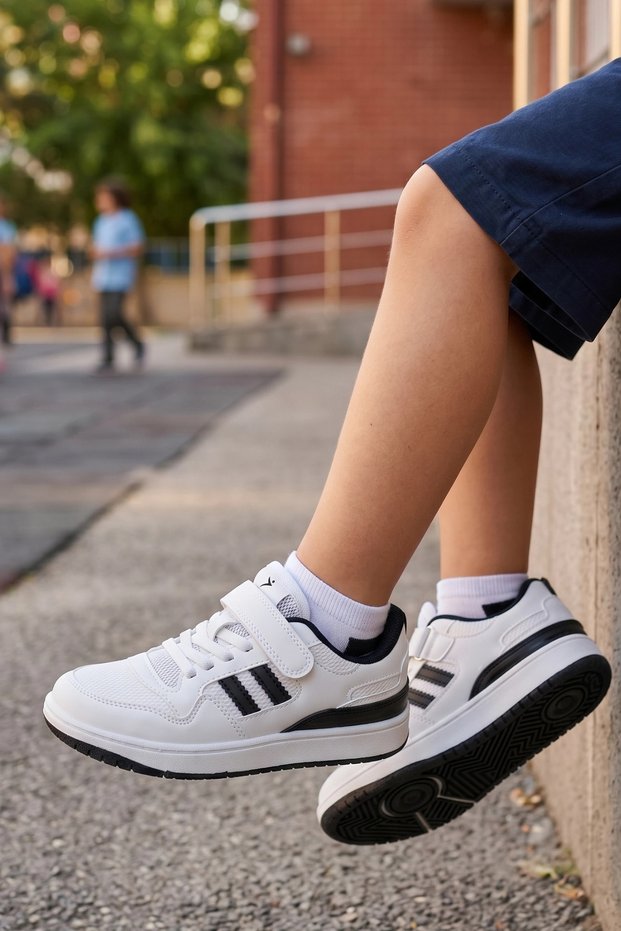 Campuse Unisex White Children's Sports Shoes