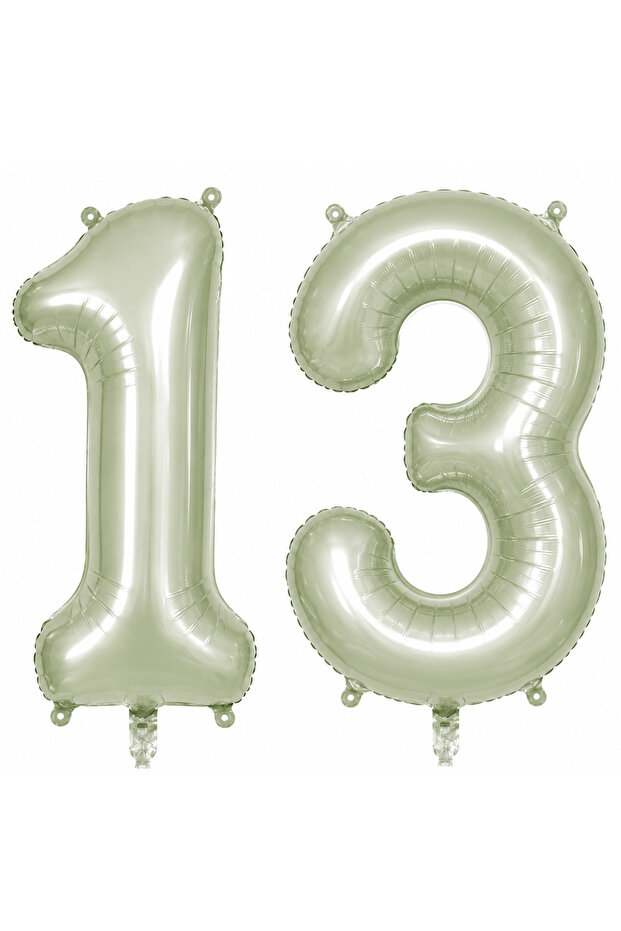 13 Number Foil Balloons Green Color (76 cm)