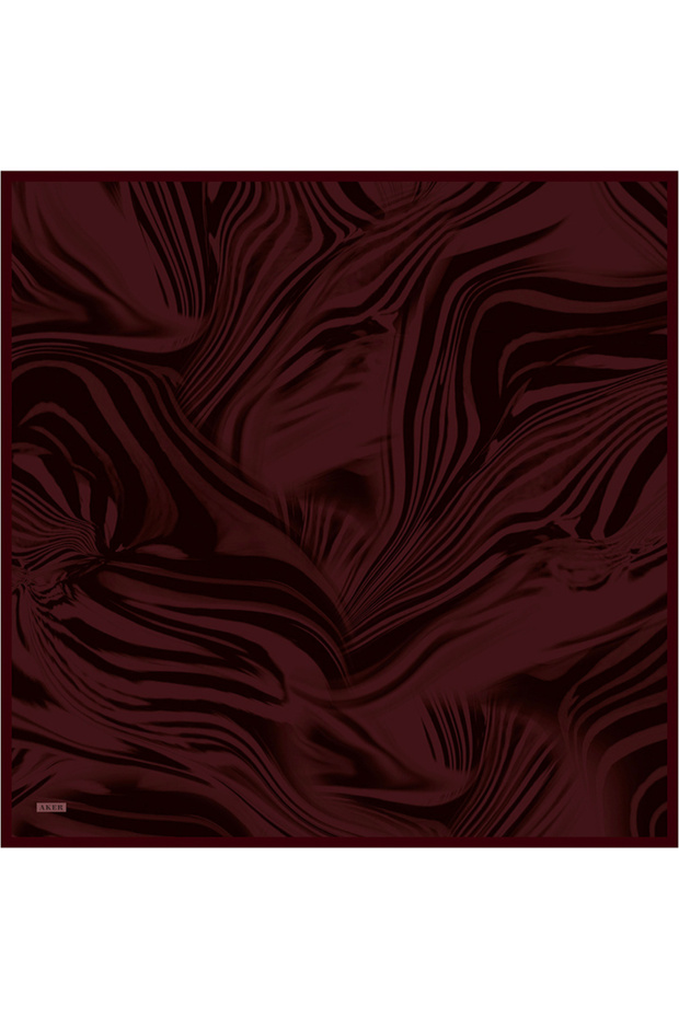وشاح حريري تويل باللون العنابي مقاس 90×90