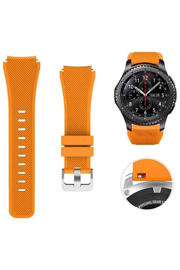 Silicone Replacement Sports Strap Band For Samsung S3 Classic Orange Colour