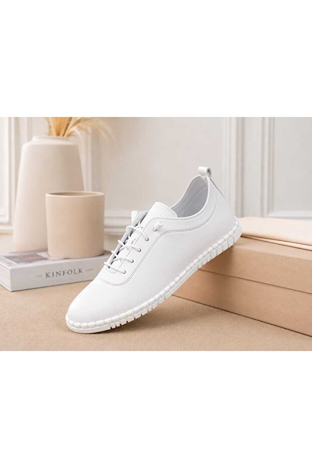 White Casual Leather Shoes Orthopedic Available in Sizes 36-44