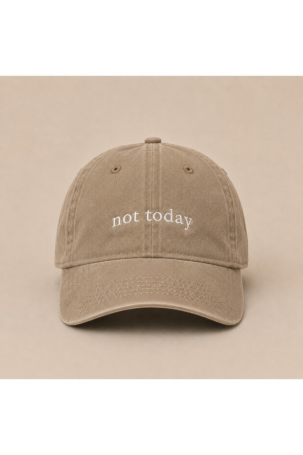 Custom Design Embroidery: Minimal "Not Today" (Not Today) Embroidered with Premium Thread That Won'T Fade or Come Apart.