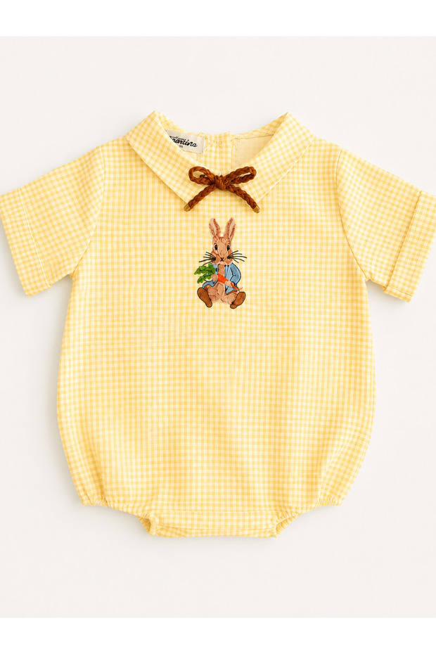 100% Cotton Fabric and Handmade Peter Rabbit Embroidered Baby Shirt
