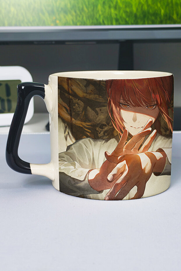Chainsaw Man Anime Printed Ceramic Luxury Mug (1 Piece) Custom Black Handle Wave Handle V5D