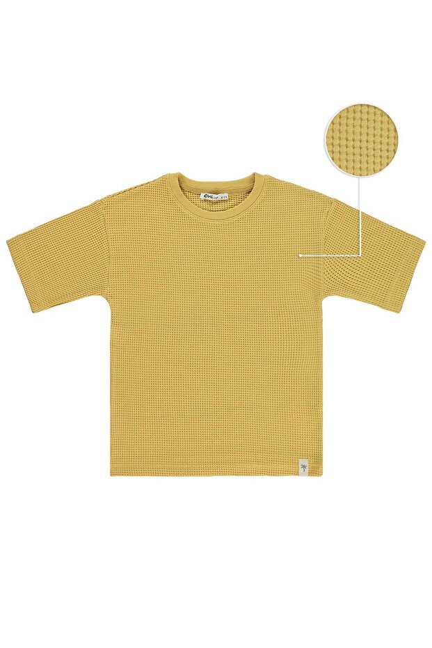 Basic Waffle T-Shirt for Ages 10-13 - Yellow