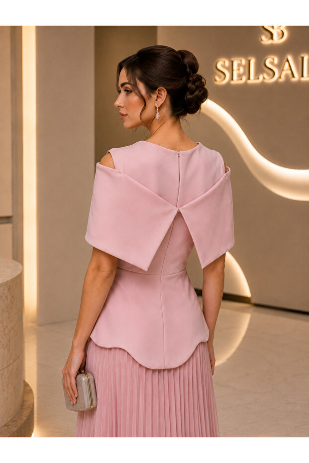 Soft Pleated Evening Dress - 3